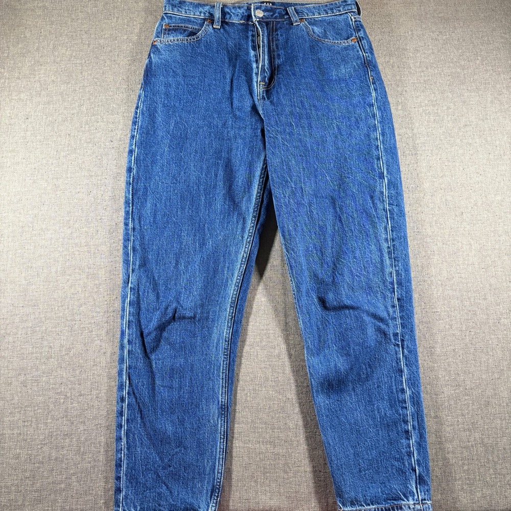 Gap Mom Jean Womens 8/29 Blue Denim High Waisted Tapered Leg Cotton Dark Wash